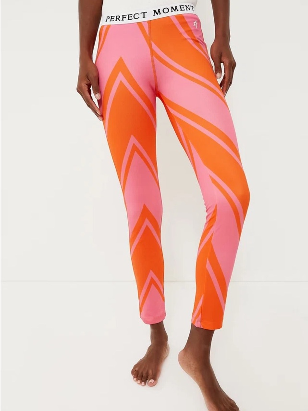 Perfect Moment Azalea Pink and Orange Chevron Print Thermal Pant